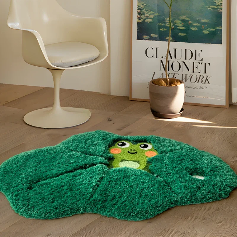 

3D Green Frog Plush Rug - Ultra Soft Anti-Slip Carpet for Kids Room, Nursery Floor Mat, Living Room Decor, Bedside Rugs