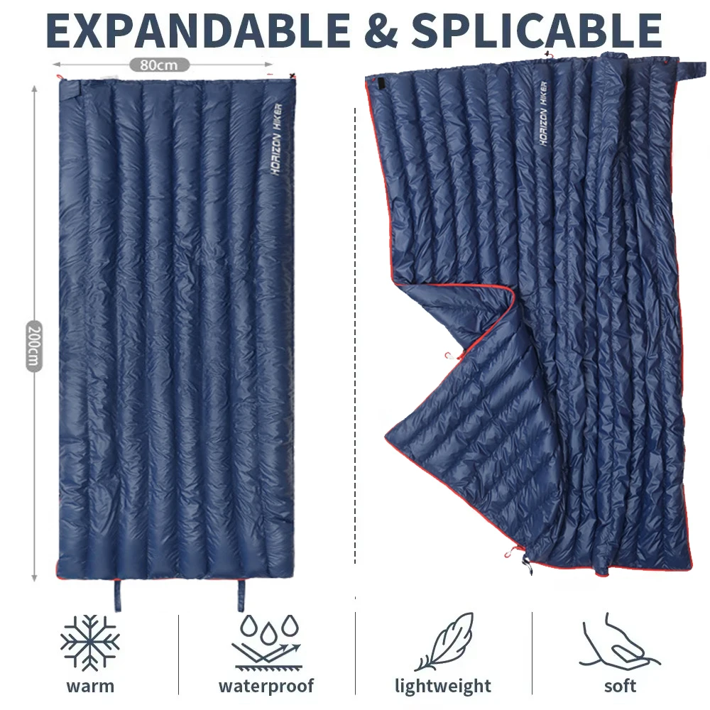 

Ultralight Down Sleeping Bag, Waterproof Camping Bag, Portable Quilt, Natural Hiking Sleep Bag