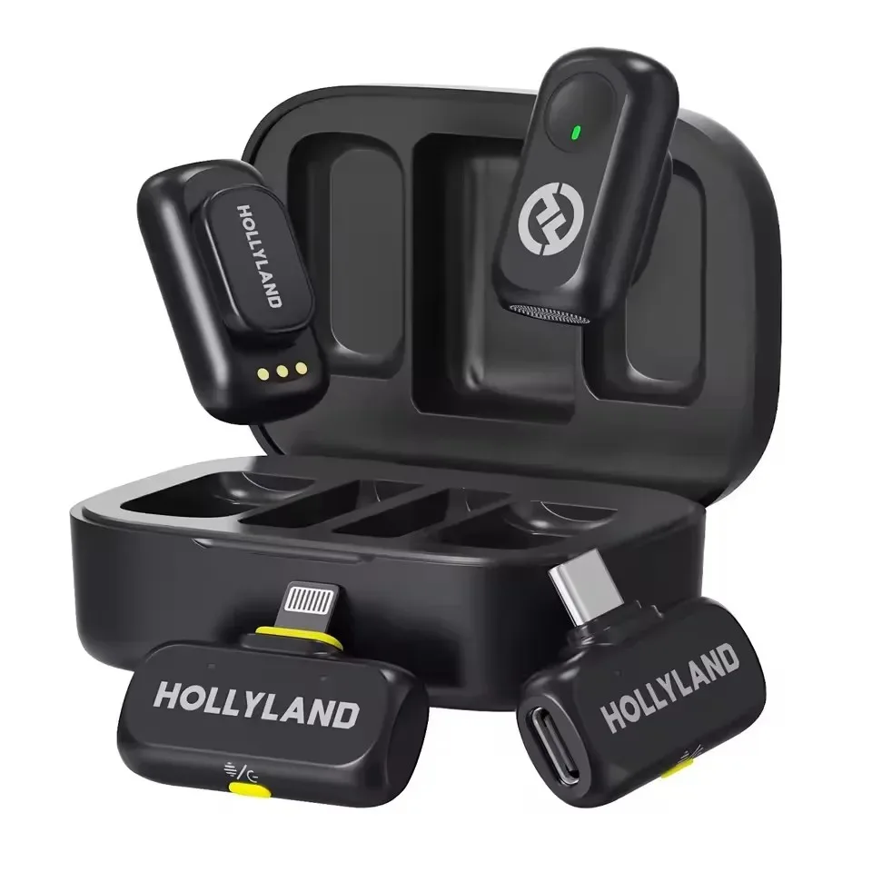 Hollyland LARK A1 Combo Wireless Microphone for iPhone Android 48kHz 24bit Noise Cancellation Vlog