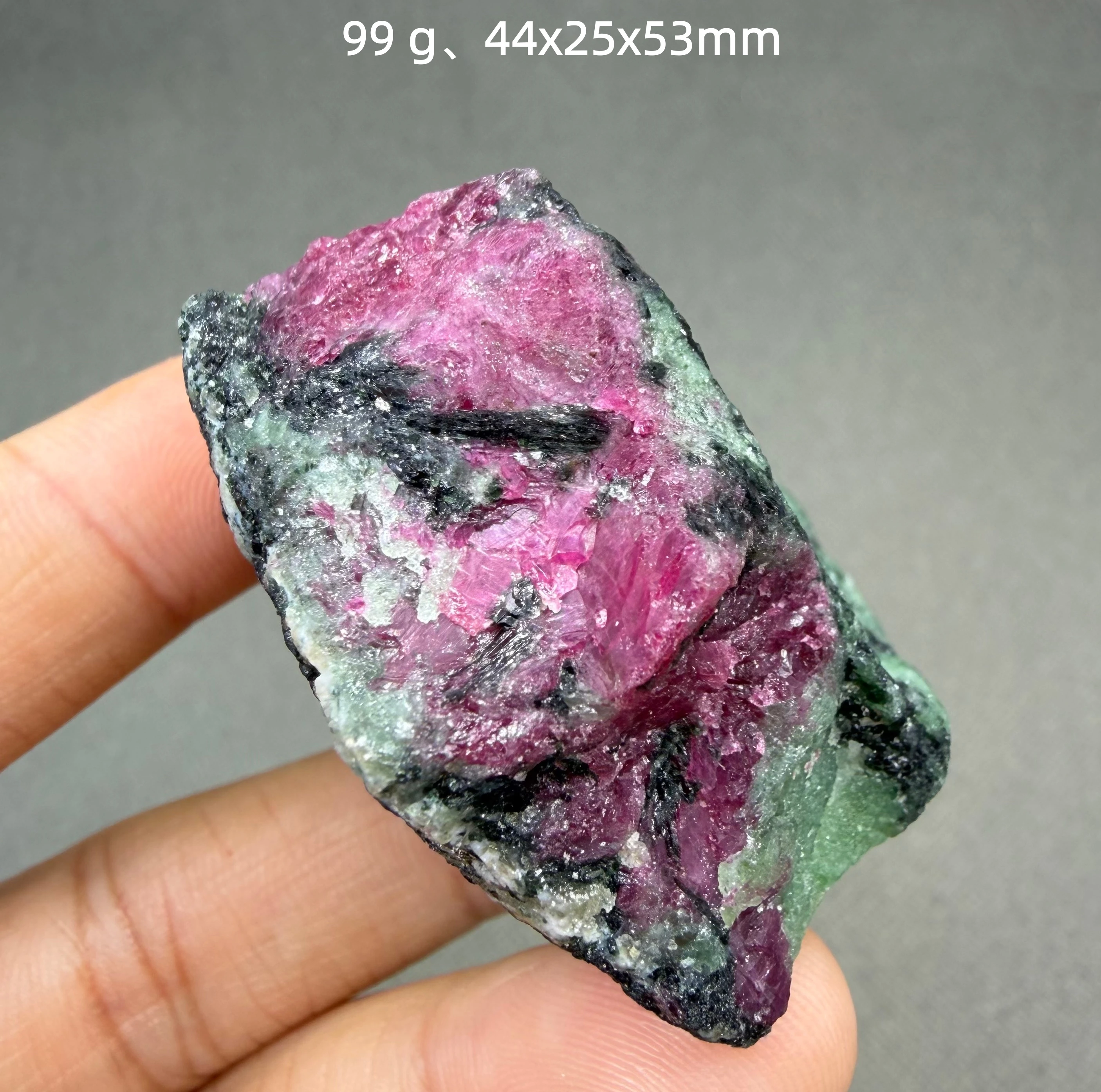 Natural Myanmar Fluorescent Ruby with Epidote mineral specimen + healing quartz crystals and stones rock gemstone view 5