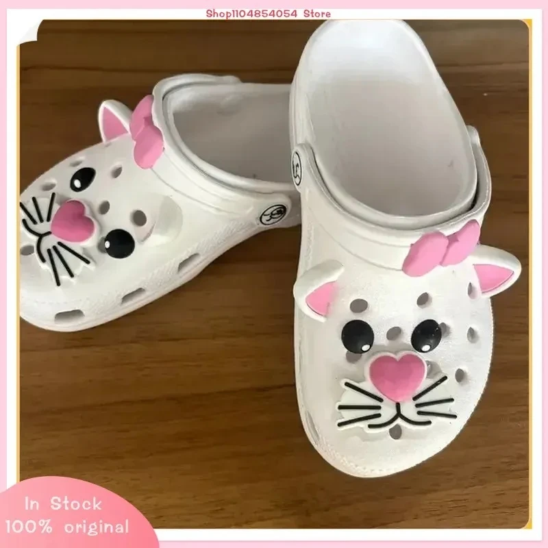 

Тапочки с героями мультфильмов Disney Marie Cat, сандалии с отверстиями, каваи, Ева, домашние пляжные удобные дышащие тапочки, подарок для взрослых