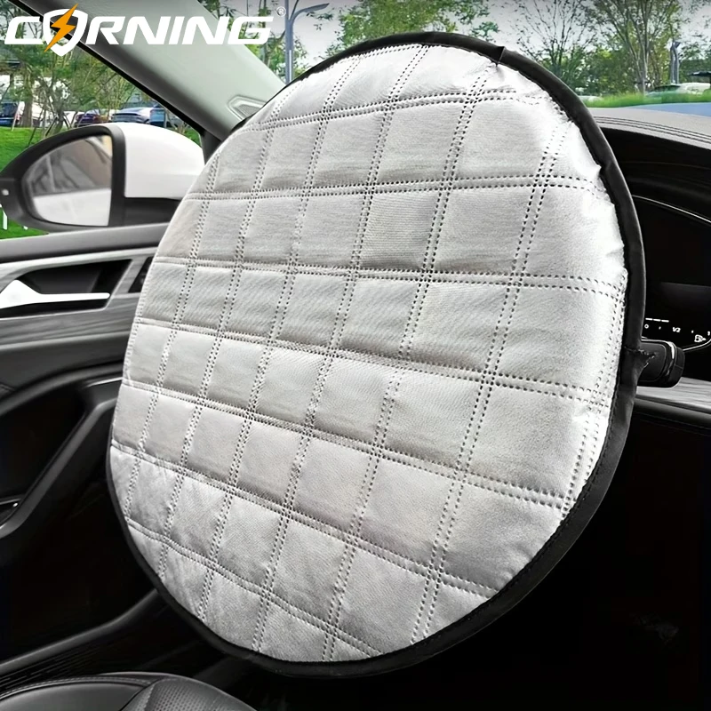 Sommerlicher Sonnenschutz für das Autolenkrad, faltbarer, wärmeisolierender Lenkradschutz, Verbrühungsschutz, Sonnenschutzabdeckung – Detail 6