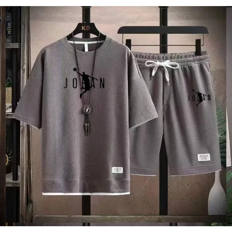 Męski zestaw na lato 2026: casualowa marynarka + T-shirt i szorty, modny designerski strój smart casual, streetwearowy dres