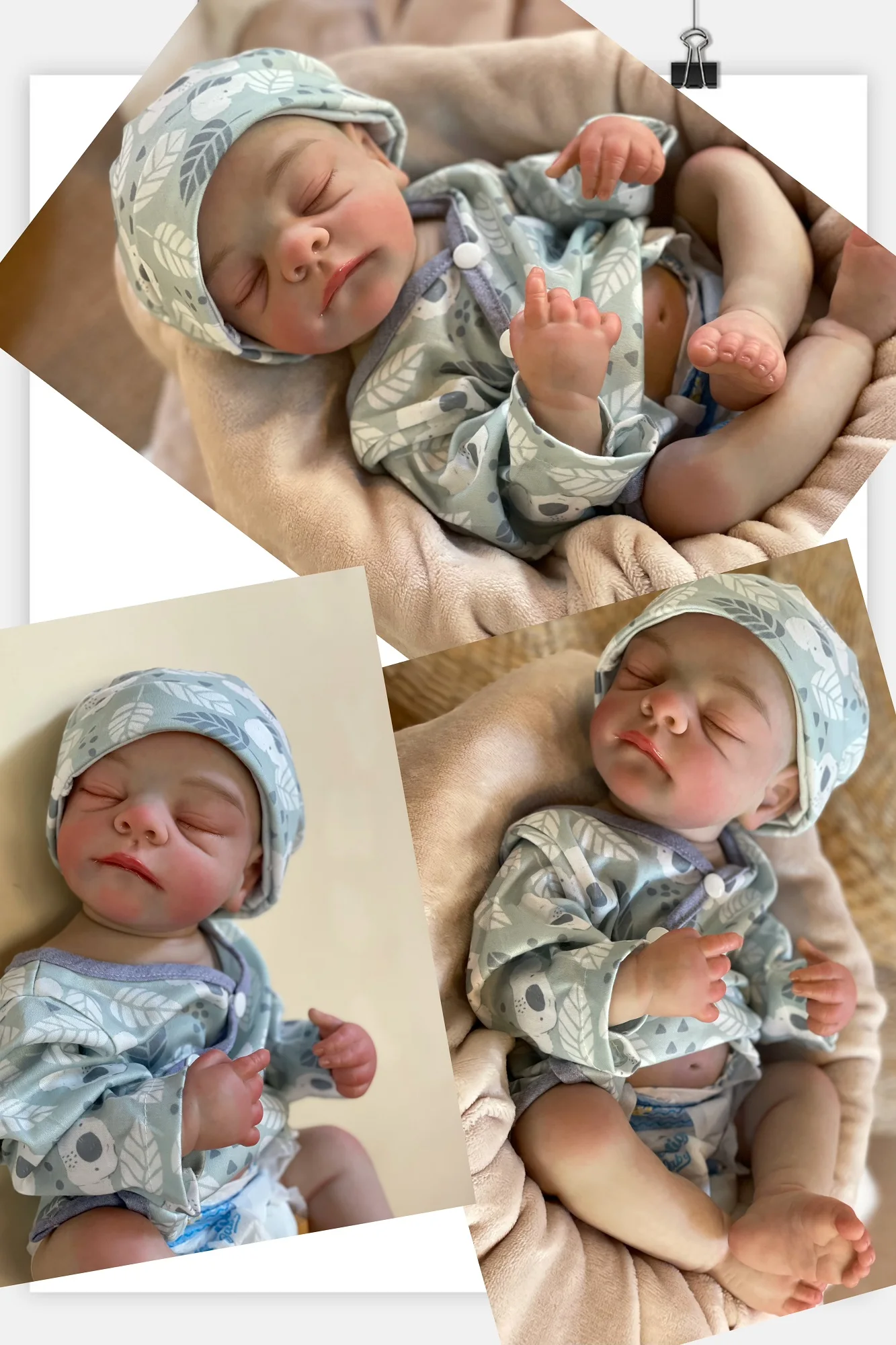 Aizwa1 realista 3D pintado pele bebê recém-nascido menino feito à mão boneca reborn para crianças presentes de aniversário