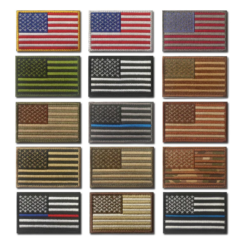 American ricamato Patch Badge Hook Army Military Tactical Patch USA Cloth Stickers spalla Emblem Applique