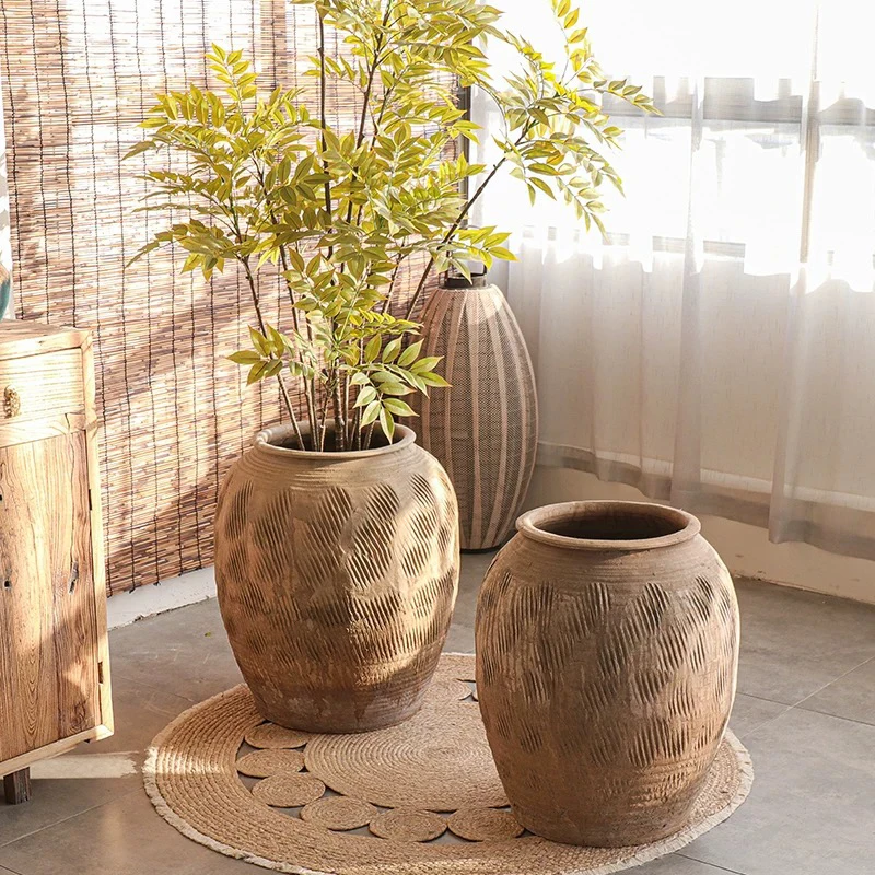 

2026 Garden Planter DesignWholesale Indoor and Outdoor Decorative Large Fiber Clay Planter Home Garden Decor Fiberglass Flower P
