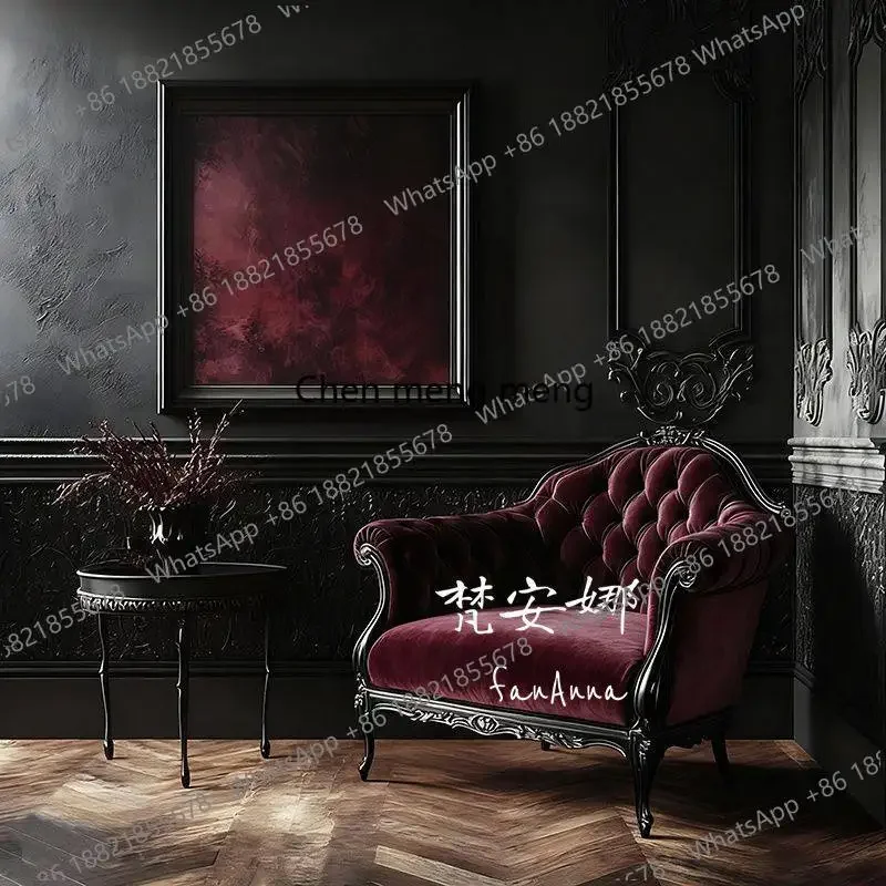 

New arrive French retro single chair leisure chair homestay reception sofa American fabric sofa