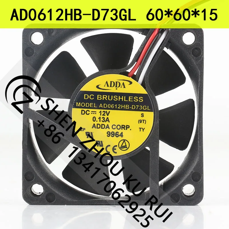 

Original new Taiwan ADDA 5V 24V 48V DC12V 0.13A AC EC 6015 60X60X15MM 6CM double ball bearing chassis AD0612HB-D73GL cooling fan