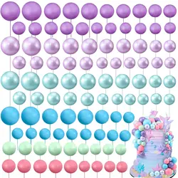 108 Pcs Balls Cake Topper Balloons Cupcake Topper DIY Balloons Cupcake Topper for Wedding Christmas Anniversary Birthday