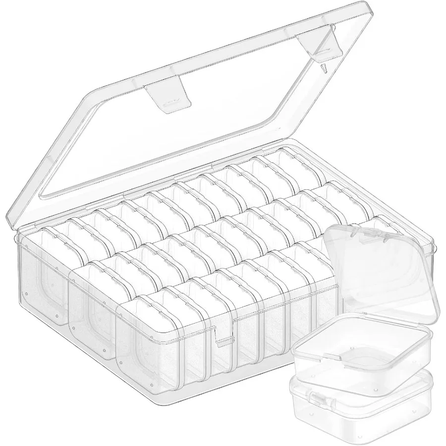 

31 слот, прозрачный пластиковый органайзер для бусин, коробка с откидными крышками, портативный контейнер для хранения ремесел для изготовления ювелирных изделий, поделок, ногтей Ar