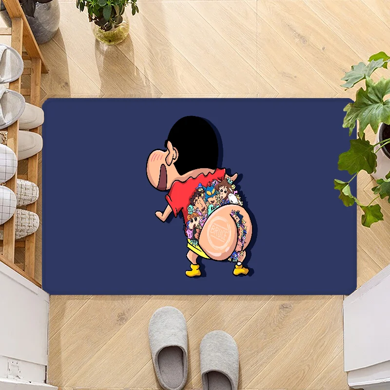 

Crayon Boy Shin C-Chan Anime Door Mat Entrance Non-slip Doormat Washable Kitchen Carpet Hallway Rugs Bathroom Bath Door Mats