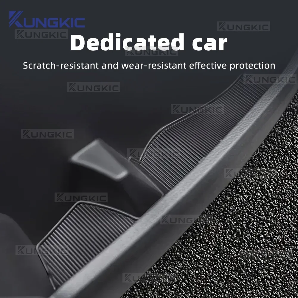 Black For Ford Ranger 2022 2023 2024 2025 2026 TPE Door Pocket Mat Anti Slip Scratch Protection Pad Car Interior Accessories