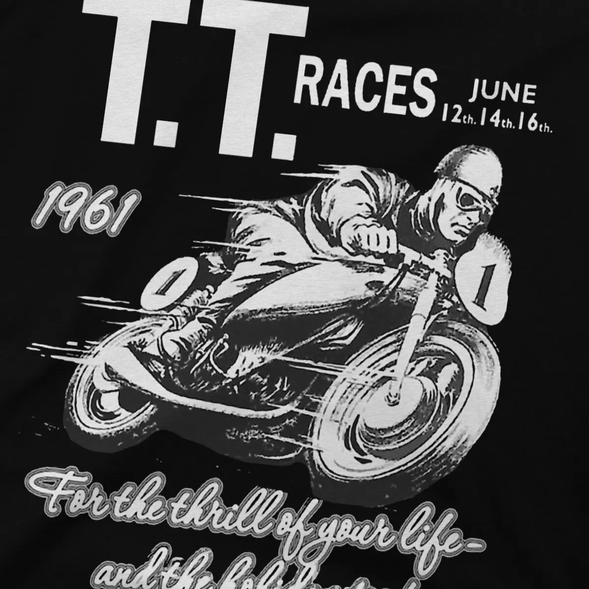 Mann Motorcycle Race Newest TShirt for Men Isle Of Man TT 1961 Round Neck Pure Cotton T Shirt Distinctive Gift Clothes Tops