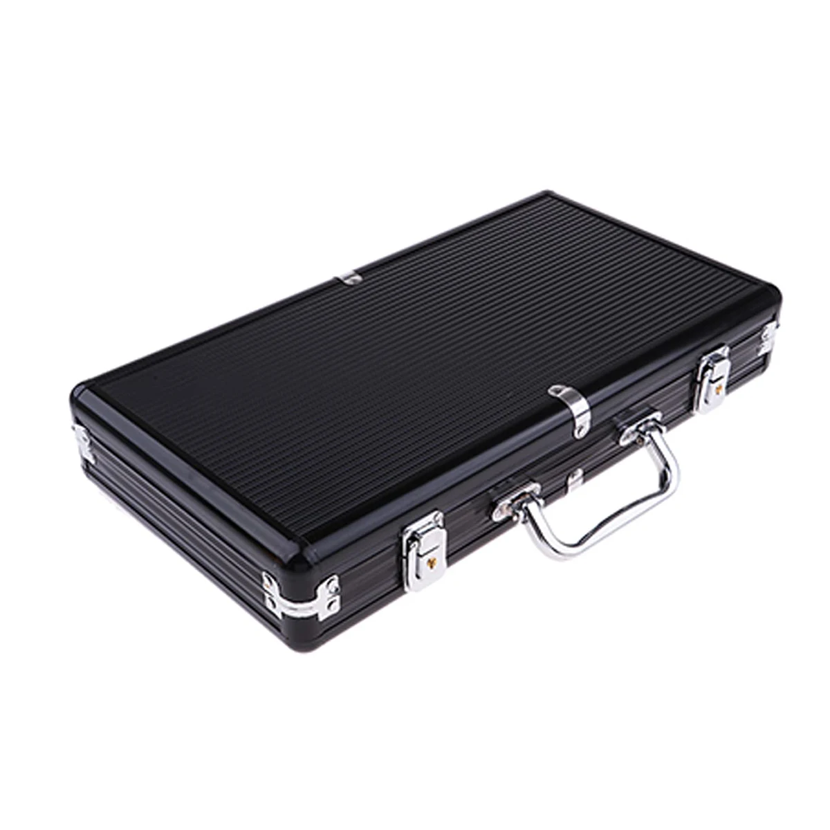 Aluminium Alloy Black 300-Type Portable Storage Box For Chips Poker Dice And Recreational Tools