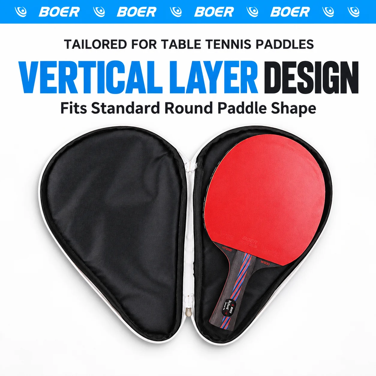 Boer Table Tennis Racket Bag, Racket Cover, Gourd-Shaped Bag, Non-Deformable Table Tennis Bag, Soft Bag