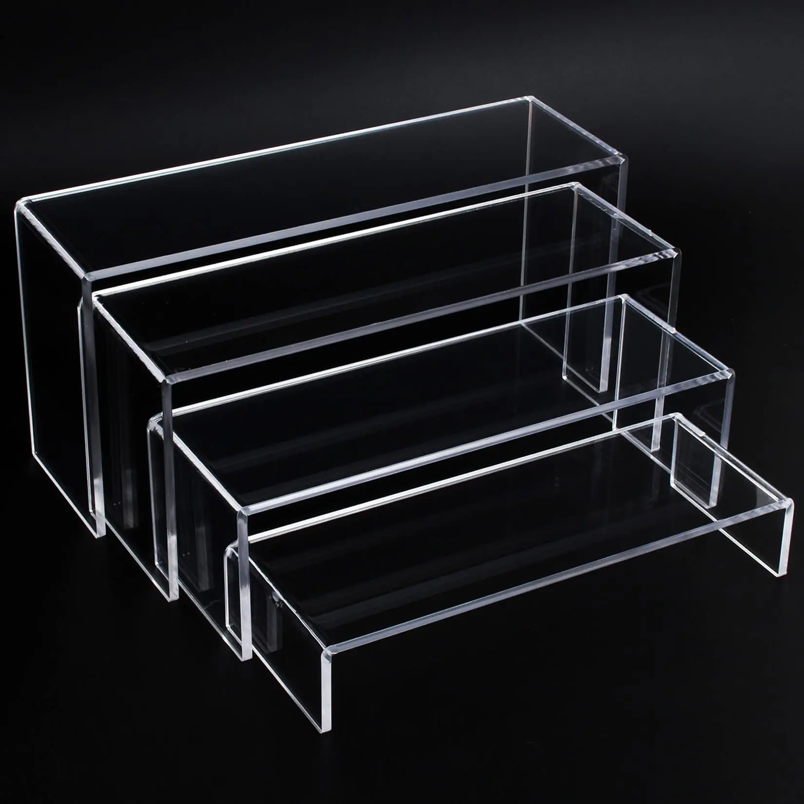 Acrylic Riser Display Shelf Cupcake Stand for Figures,Perfume Organizer,Desserts Holder,Jewelry Display Shelf Risers for Décor