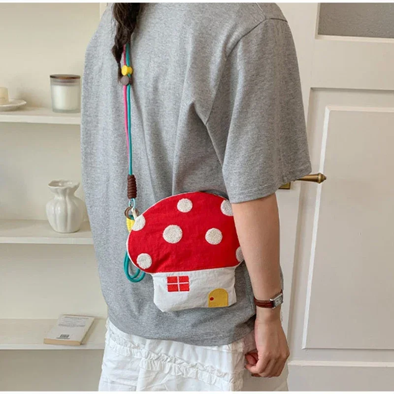 Niedliche Cartoon-Tier-Stickerei Umhängetasche, Bunte Mini-Geldbörse, Leichte Nylon-Kinder-Handytasche, Damen-Schultertasche – Detail 27