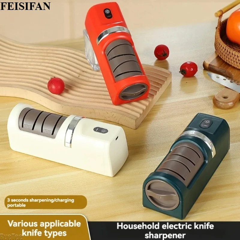 4 Gears Multifunctional Automatic Electric Knife Sharpener Professional Kitchen Blade Grinding Abrasive Tool Accessory