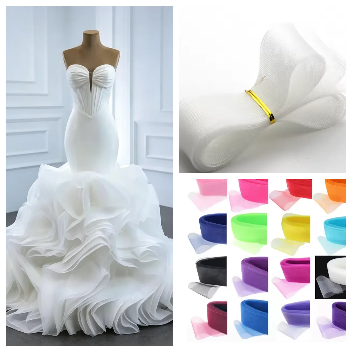 Stiff Tulle Flat Wavy Braid Ribbon DIY Material For Crafting Vintage Hats Fascinators And Decorative Bridal Headpieces