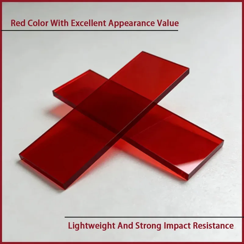 

Red Translucent Acrylic Board 1-10mm Thick Impact Resistant Plexiglas for DIY Projects & Background Walls
