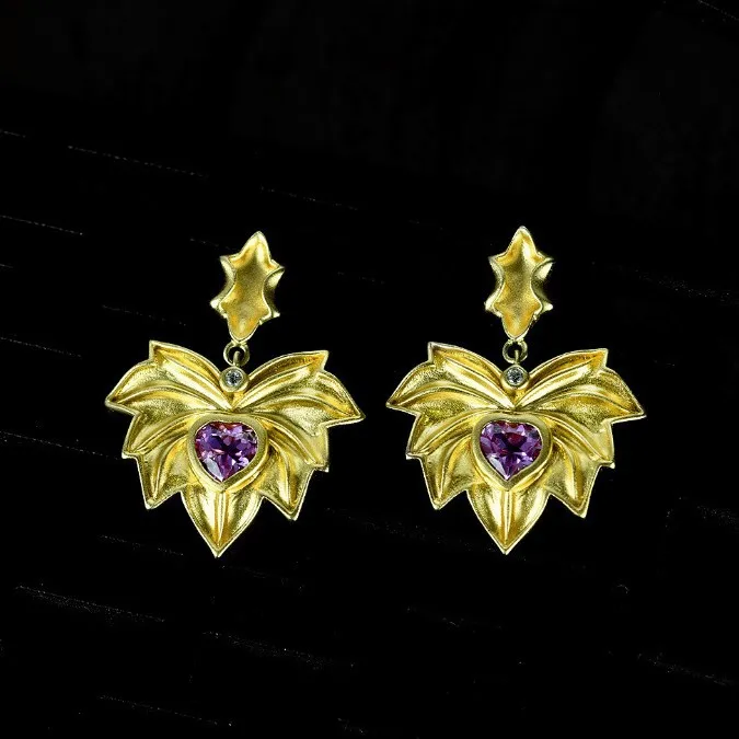 

New Heart-shaped 5 * 5mm Cultivated Hot Powder 1 Carat Earrings S925 Silver Earrings for Women's Wedding Jewelry