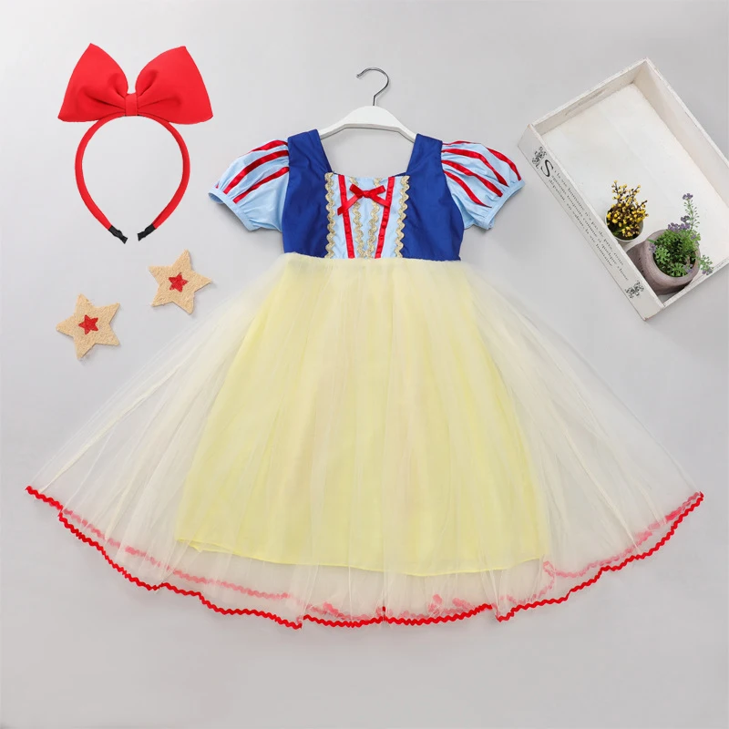 

Fancy Girl Princess Dresses Beauty Belle Cosplay Costume Christmas Halloween Princess Dress up Children Evening Party Clothes