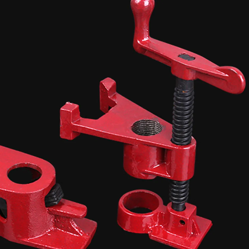 1Set Malleable Steel Pipe Clamp for Woodworking Heavy Duty Wood Gluing Clamp Carpenter Tool with Plastic Spray Rust Resistant