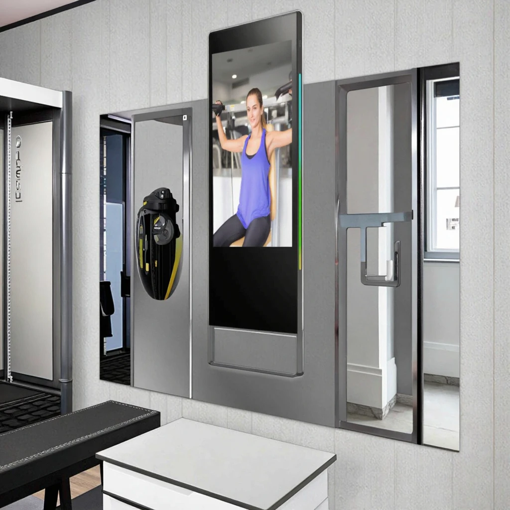 21.5 32 43 49 Inch Wall Mounted Smart Mirror Touch LCD Advertising Screen Gym Fitness Mirror