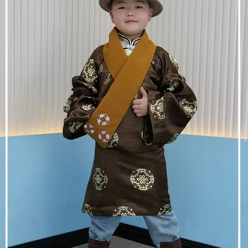 Children's and boys' new Xizang Tibetan costumes Lhasa Kangba