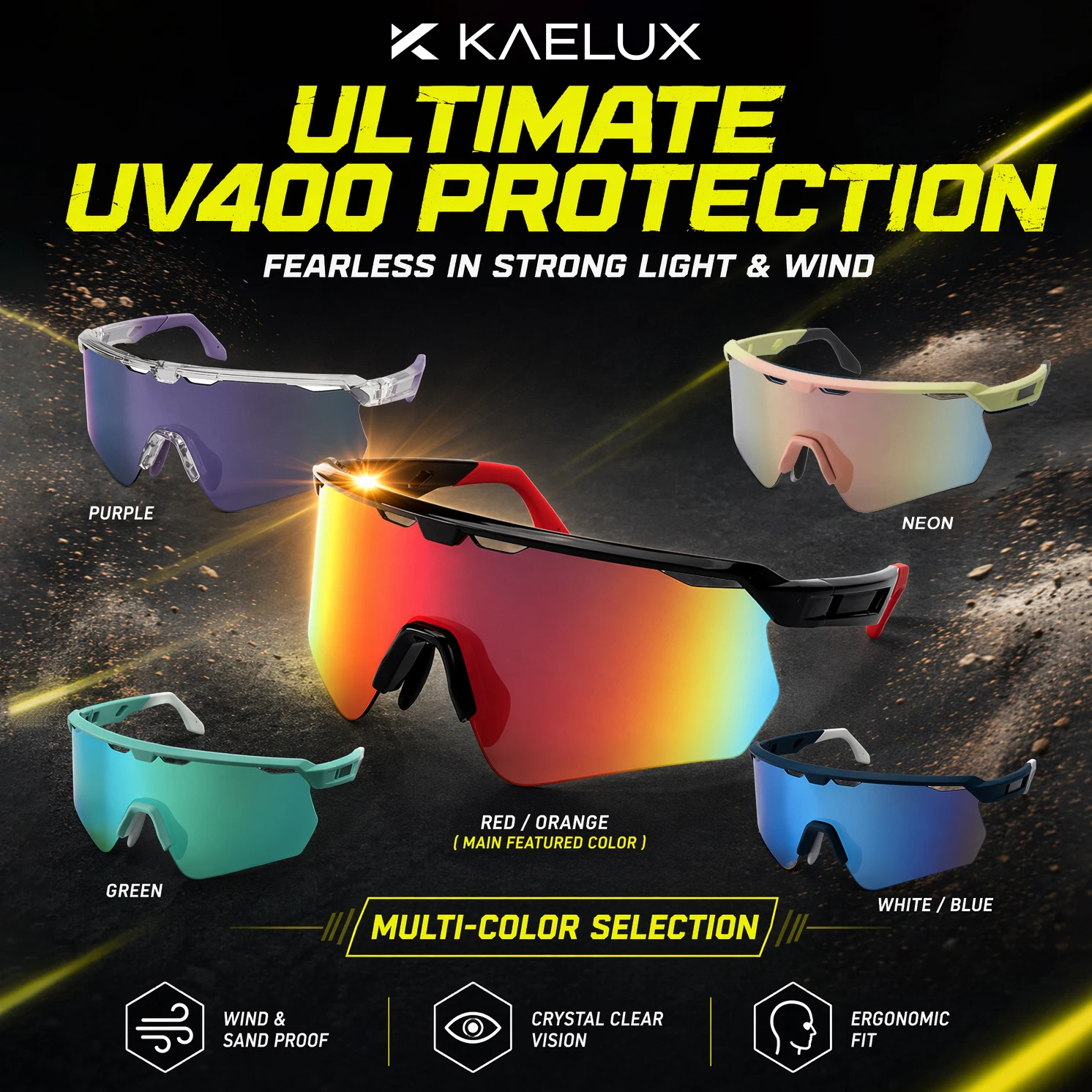

2026 MTB Road Bike UV400 Sunglasses Two-tone Polarized Non-slip Men Women Anti-fog TR90 Outdoor Sports Running Driving Gogglese