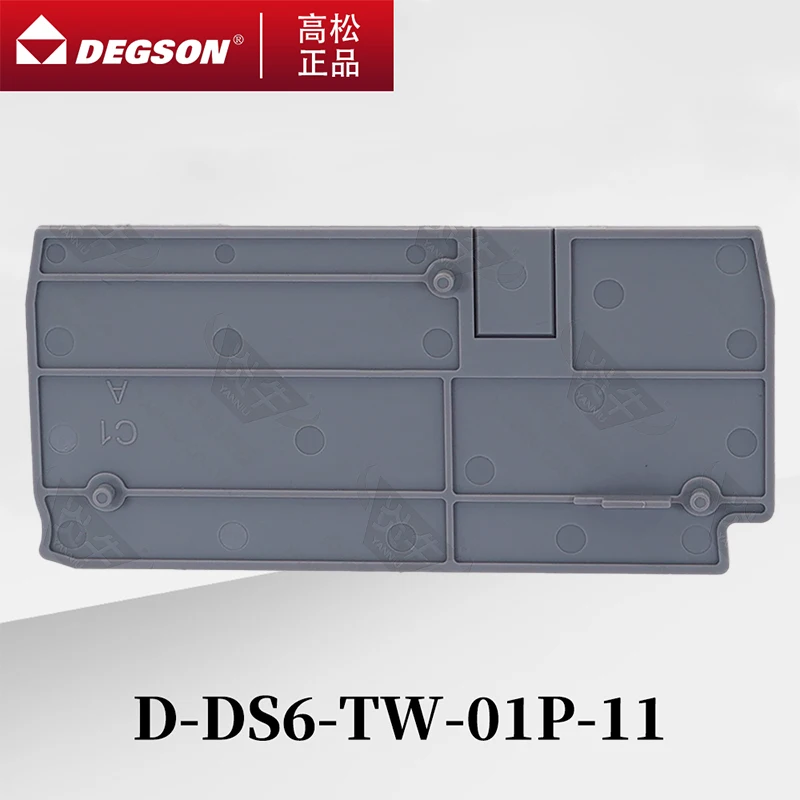 10 Uds D-DS6-TW-01P-11-00ZH/AH DEGSON CONDUCTOR FEED-THROUGH placa de barrera DIN RAIL bloque de terminales accesorios cubierta final BAFFLE