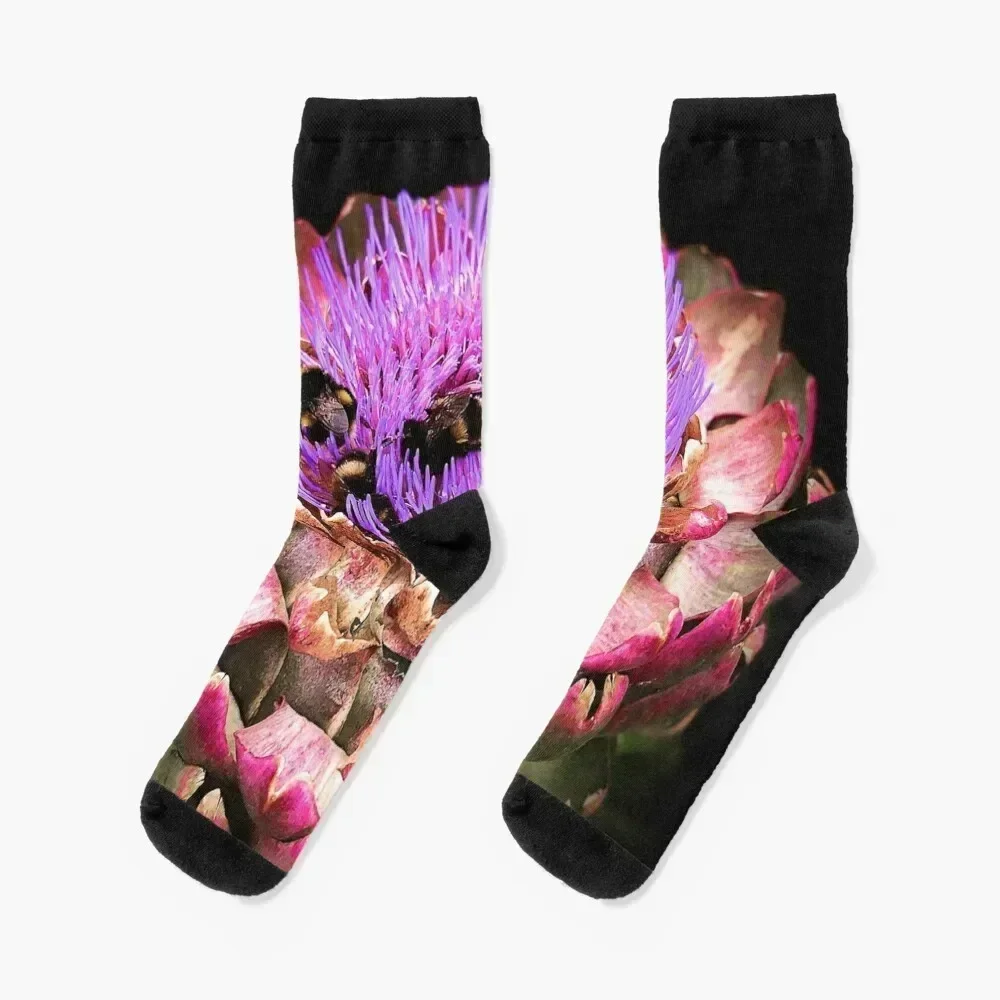 

Bee Party on Artichoke Socks Heating sock christmass gift summer winter Boy Child Socks Women's
