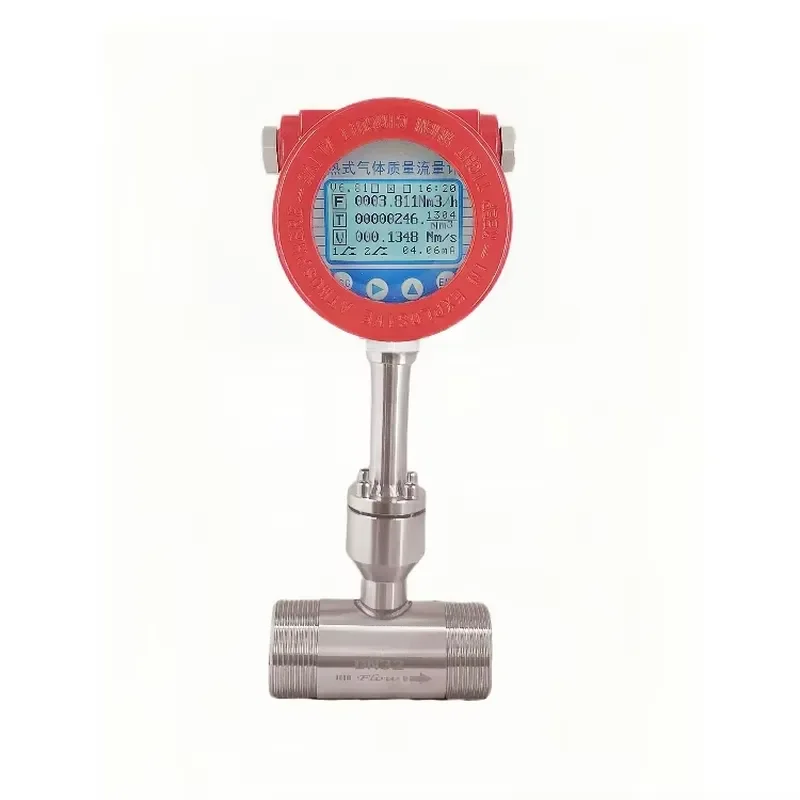 DN80~DN100 220VAC Digital LCD Thermal Mass Flow Meter Stainless Steel 1.5% Accuracy Gas Medium OEM Flange 1 Year Warranty