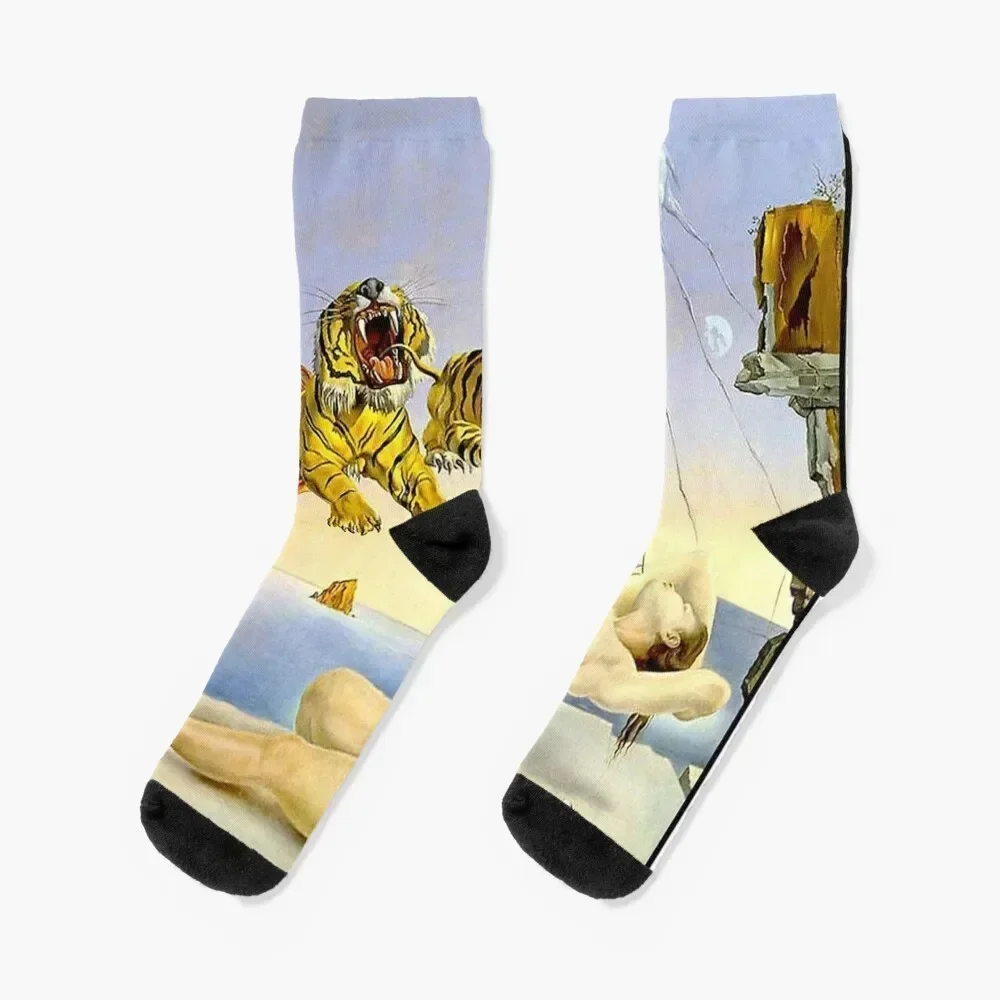 

IN FLIGHTVintage 1944 Dali Painting Print Socks warm winter Sports snow compression Men's Socks Women's