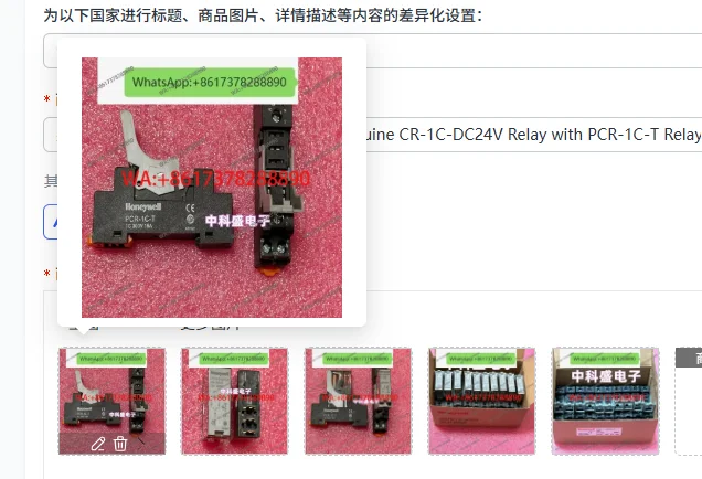 Brand New Original Imported Genuine CR-1C-DC24V Relay with PCR-1C-T Relay Holder for Electronics Market