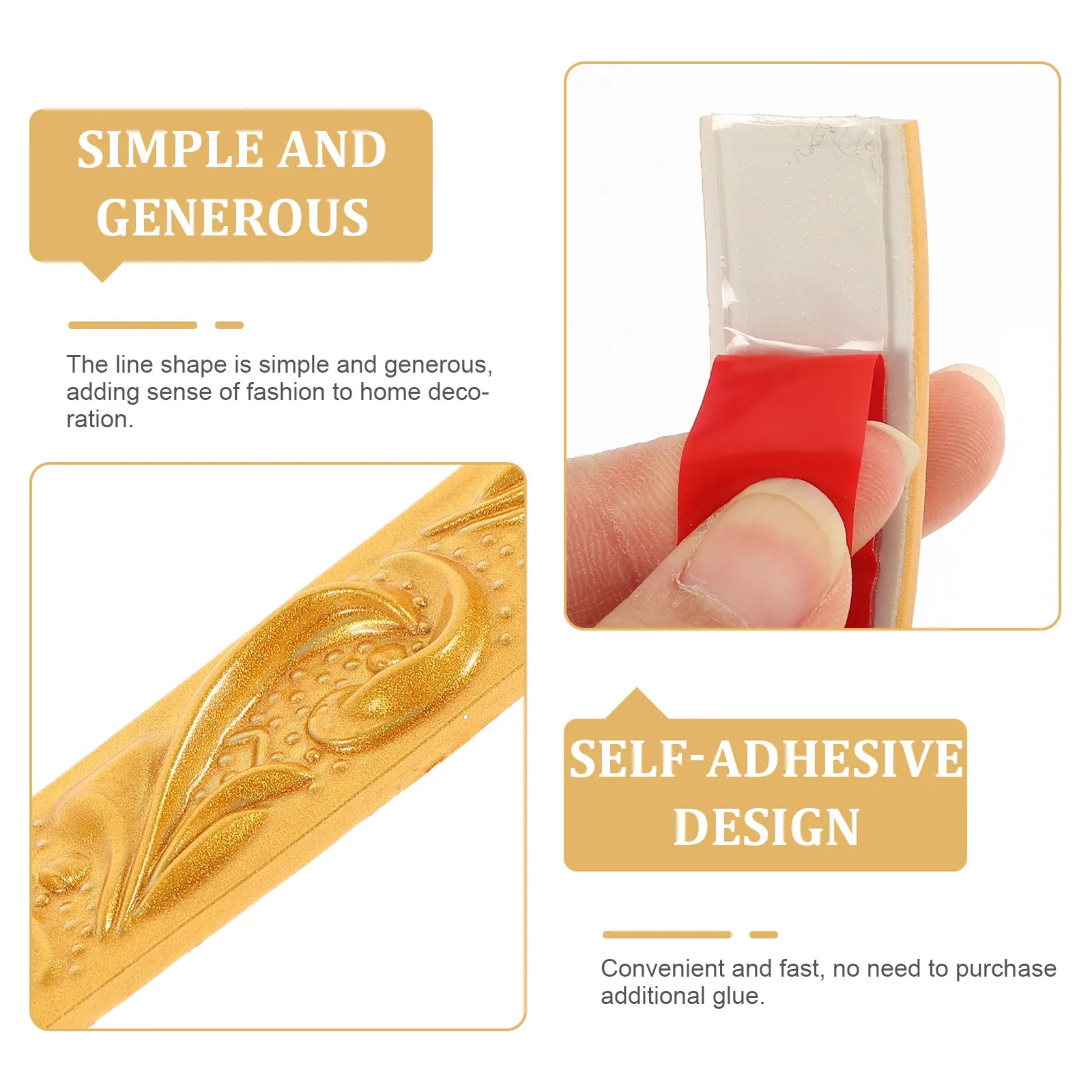 

1 Roll PVC Self Adhesive Corner Molding Trim Peel Stick Decorative Strip Flexible Wall Edge for Ceiling Cabinet Bathroom