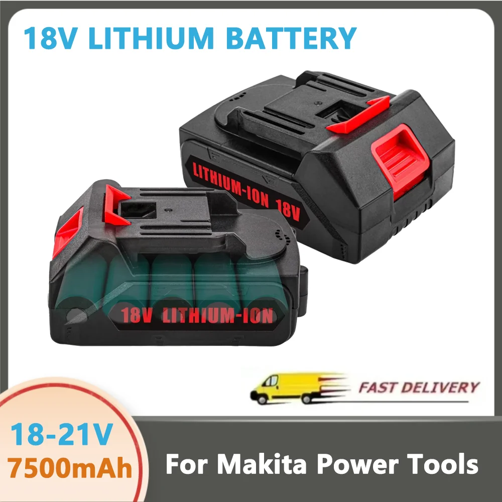 18V 7500mAh Large Capacity Rechargeable Lithium Ion Battery for Makita Cordless Electric Power Tools Replacement Battery