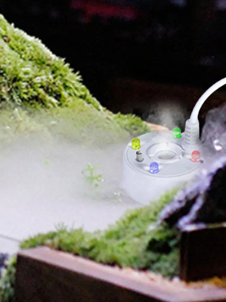 AliExpress Shunmaii 1-5PCS USB Mist Maker Fogger With LED Fog Maker Machine 4 LED Colorful Lights Home Decoration Water Cycle Fogger Landscape Spray