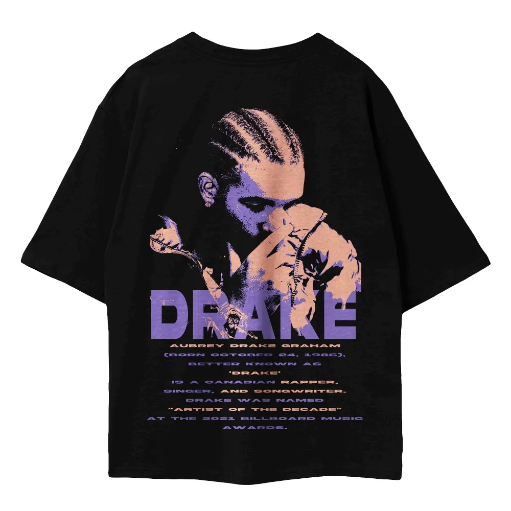 

Women's Cotton Short-sleeved T-shirt Hip-hop Singer DRAKE T-shirts Summer Oversize Crew Neck Plus Size Loose Unisex Top Gothic