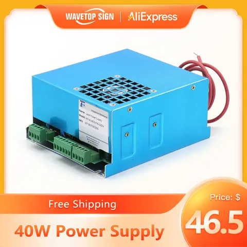 MYJG 40W CO2 Laser Power Supply 50W wavetopsign