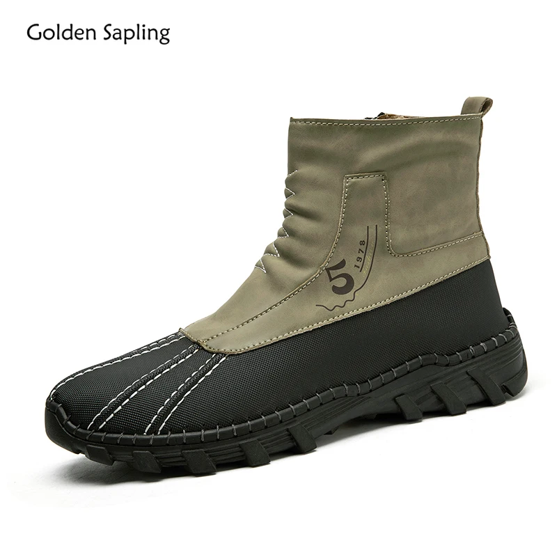 

Golden Sapling Winter Boots for Men Fashion Outdoor Shoes Classics Men's Boot Casual Tactical Work Shoe Comfortable Platform