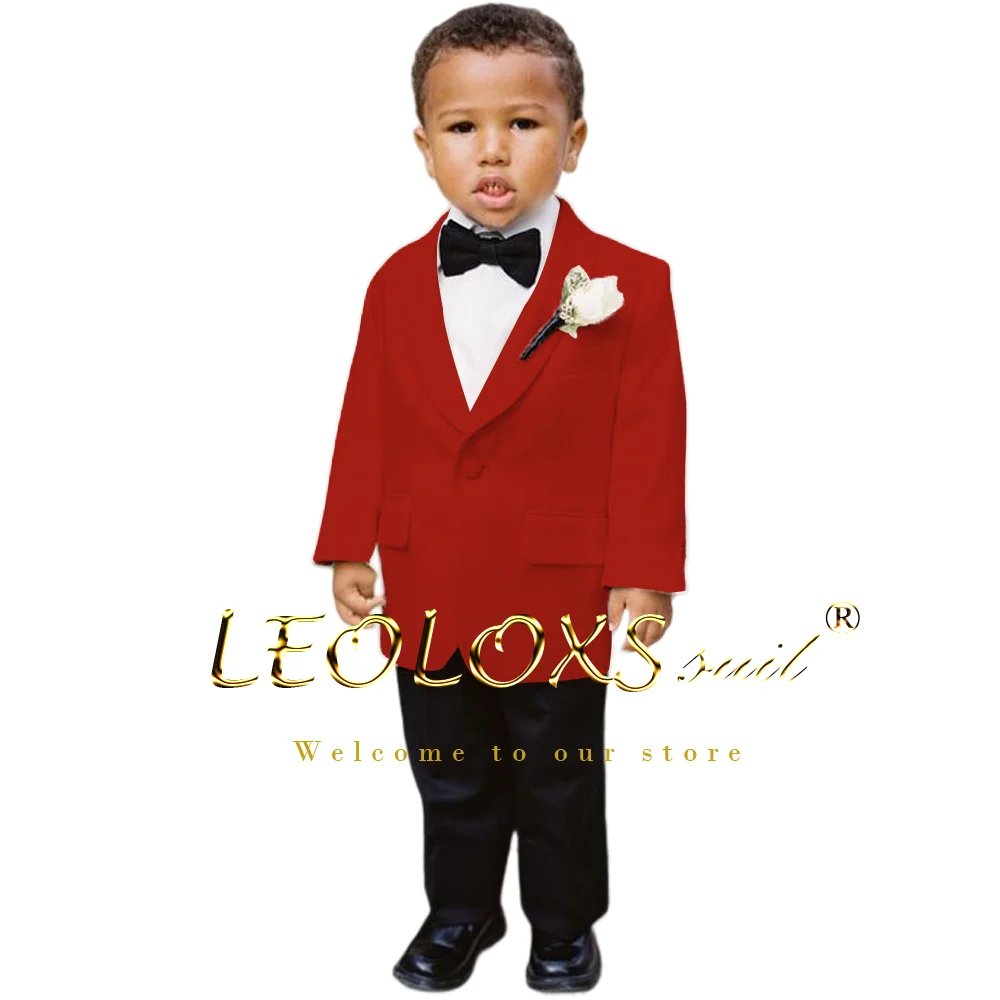 Children's boys' suit suit (jacket + black pants) customized 2-piece suit suitable for daily wear at wedding parties