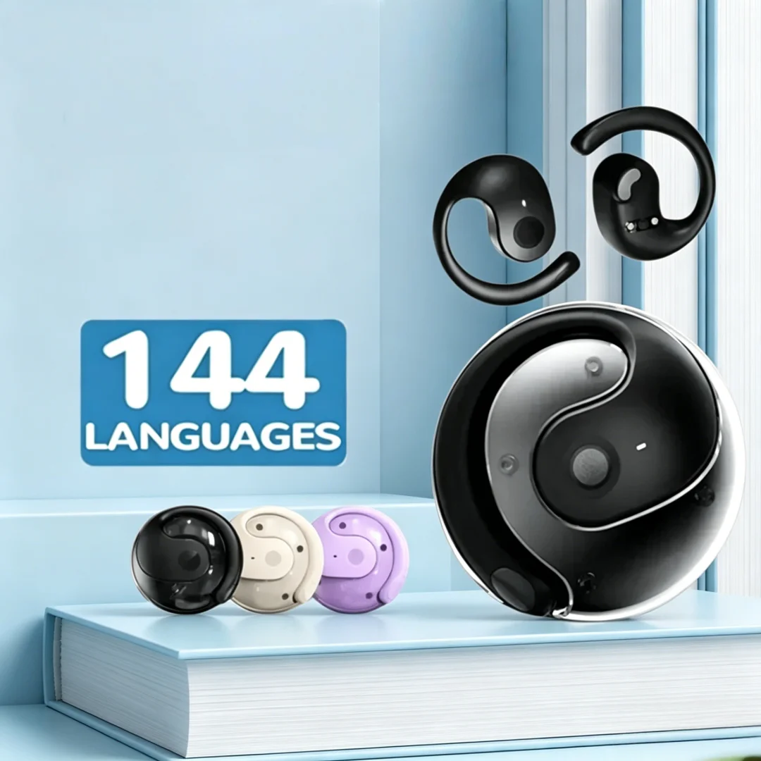 Language Translator Headphones Bluetooth-Compatible 5.0 Real Time Translation Earbuds Supports 144 Languages for Professionals — product photo 1 of 1