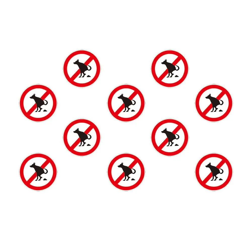 10 Sheets Encironment Sign Waterproof Stickers Decal Fuuny No Pet Pooping Fairy