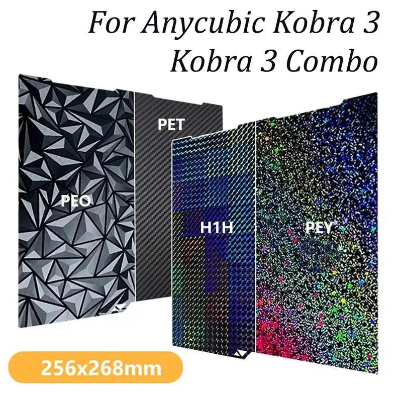 

Для Anycubic Kobra 3 комбинированная сборная пластина 256x26 8 пружинный стальной лист PEO PET PEY лист двусторонний