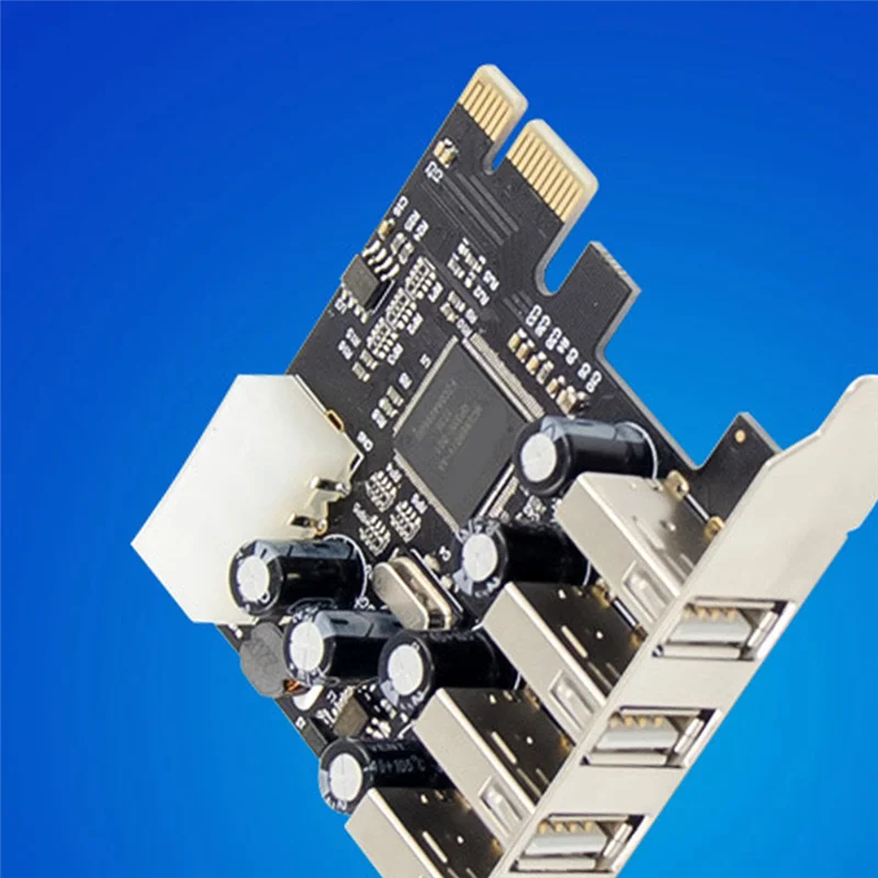 بطاقة محول PCI-E إلى 4 منافذ USB 2.0 بطاقة محول PCIE USB2.0 شرائح MCS9990 تسمح بطاقة USB الناهض للتبديل السريع
