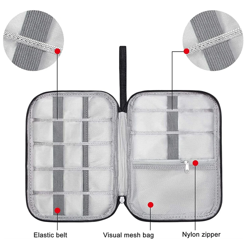 Portable Cable Digital Storage Bags Organizer USB Gadgets Wires Charger Power Battery Zipper Cosmetic Bag Case Accessories Item