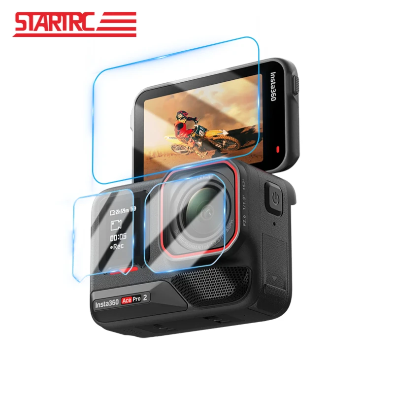 STARTRC Camera Lens Protective Film for Insta360 Ace Pro 2 Tempered Glass Film HD 9H Anti-Scratch Screen Protector Accessories