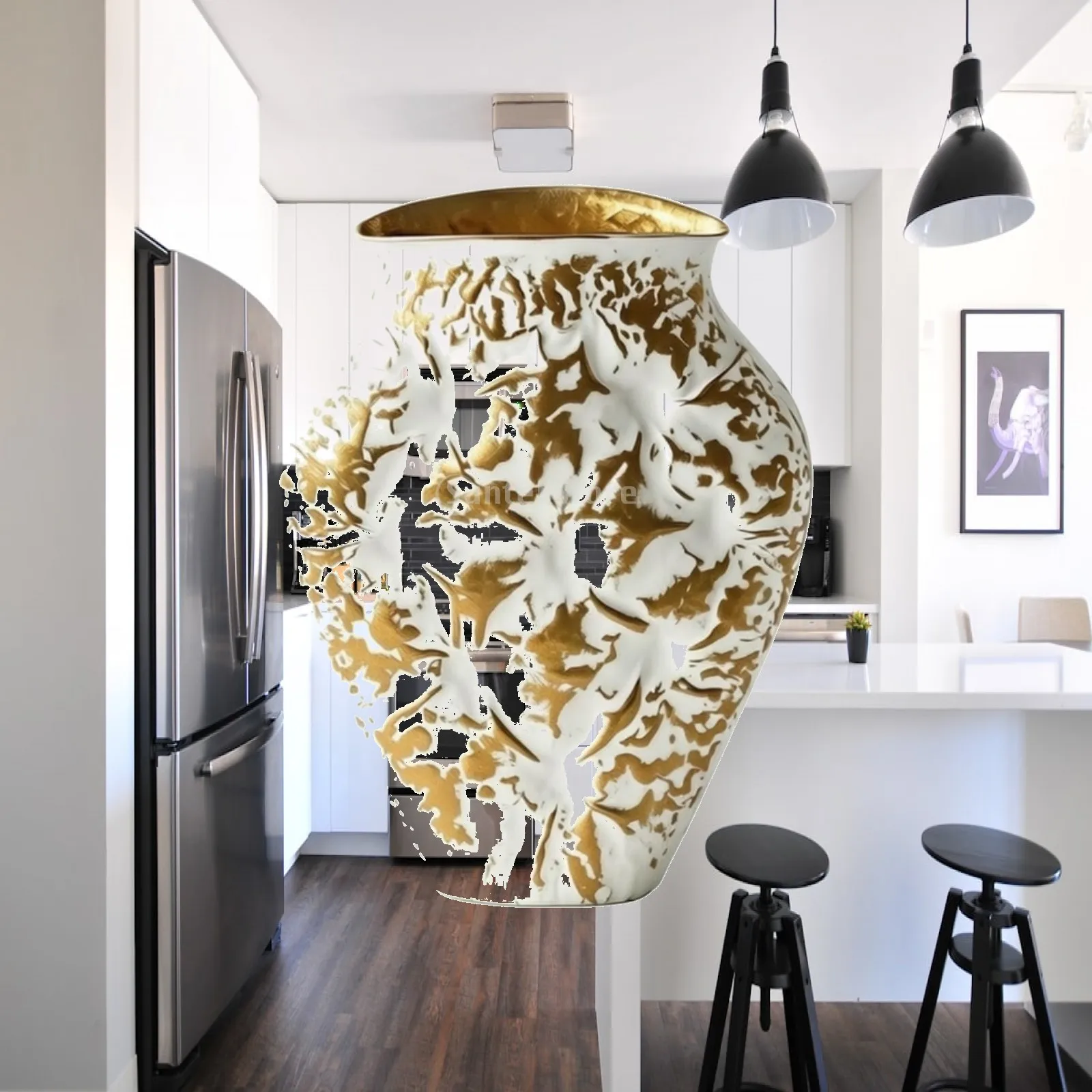 Decorative embossed vase, textured vase for living room, entryway