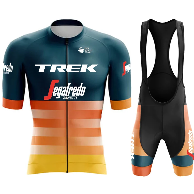 Tricuta-ropa de ciclismo para hombre, Jersey de bicicleta de TREK, babero, ropa deportiva, pantalones, conjunto de Gel, Verano